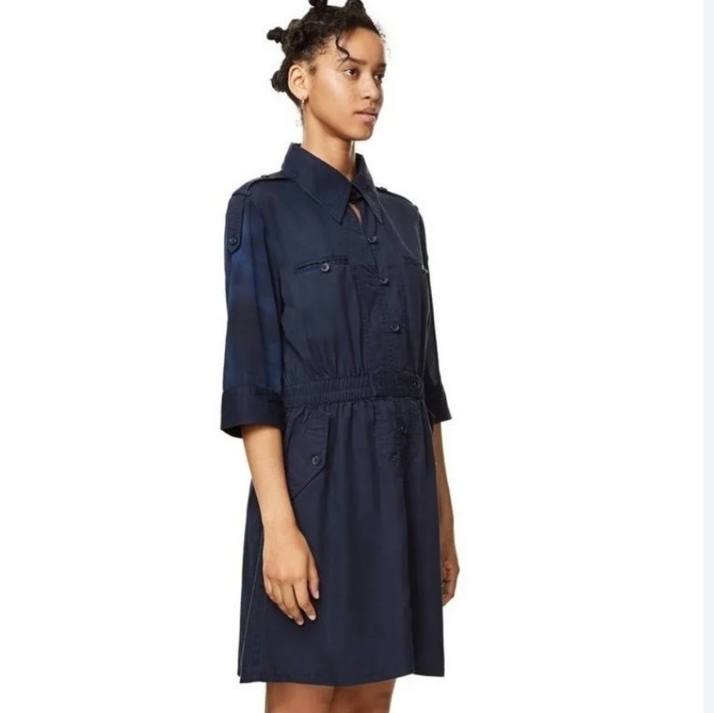 Desigual Woman Blue Shirt Dress Irene Chic Minimalist Classic Neutral Career 42